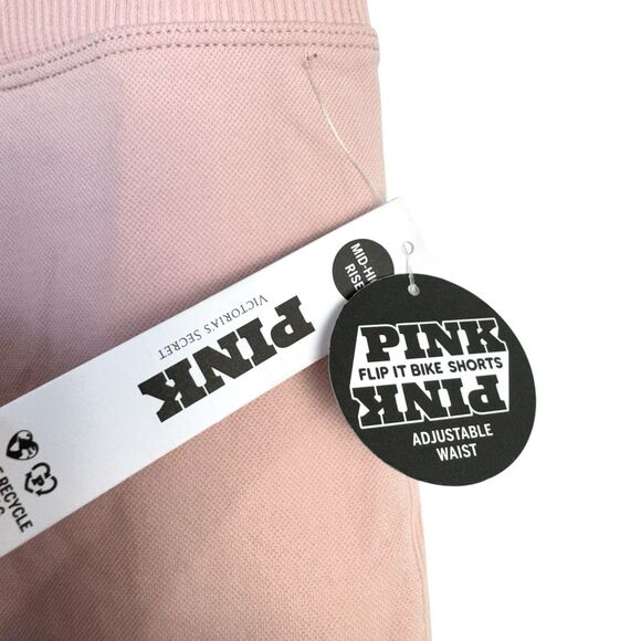 Pink Victorias Secret Flip It Seamless Foldover Bike Shorts Medium Pink Blue NWT - Picture 8 of 12